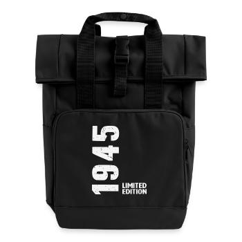 80 Years 1945 Birthday Gift - Roll Top Backpack with Two Handles - black - Front
