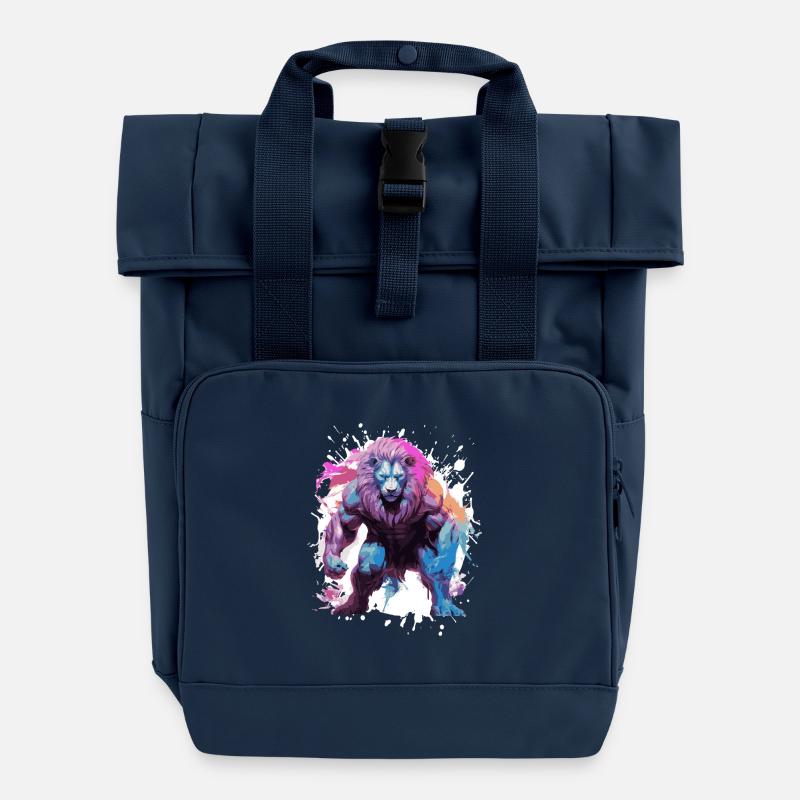 Muscles Lion - Sac à dos Roll Top à deux anses - bleu marine