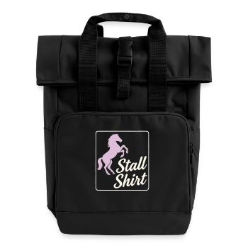Chemise d’écurie – Horse Girl Design - Sac à dos Roll Top à deux anses - noir - Devant