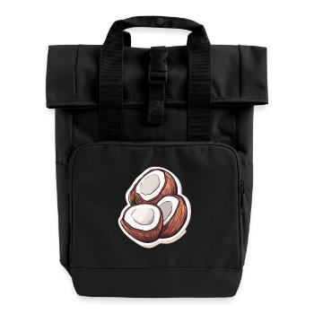 Kokos - Rolltop Rucksack mit zwei Griffen - Schwarz - Vorne