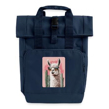 Lama - Rolltop Rucksack mit zwei Griffen - Navy - Vorne