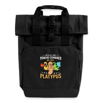 Schnabeltier - Rolltop Rucksack mit zwei Griffen - Schwarz - Vorne