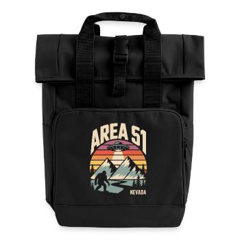 Area 51 Nevada UFO Retro Design - Roll Top Backpack with Two Handles - black - Front