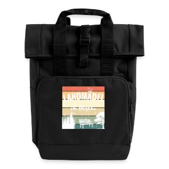 Fille de la campagne dans l’âme – Ma maison - Sac à dos Roll Top à deux anses - noir - Devant