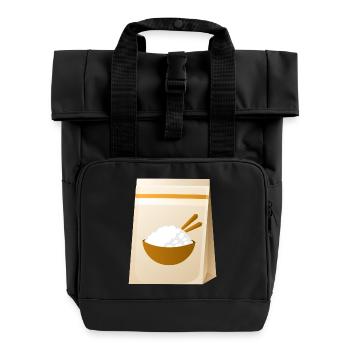 sushi reis rice chopsticks food essen japan12 - Rolltop Rucksack mit zwei Griffen - Schwarz - Vorne