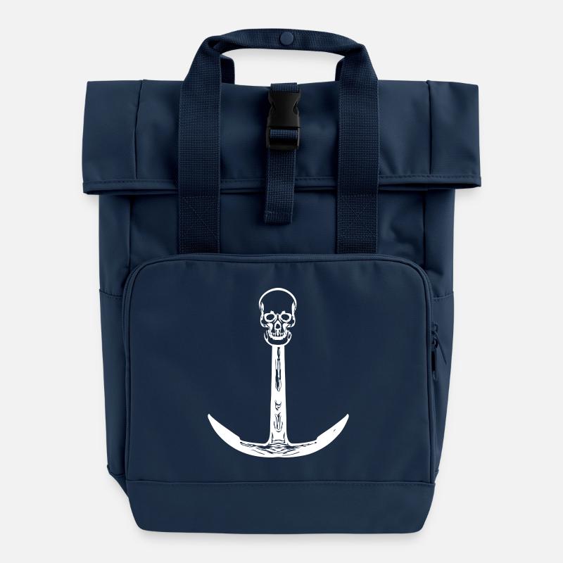 Crâne d'ancre - Sac à dos Roll Top à deux anses - bleu marine