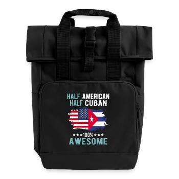 Half American Half Cuban - Roll Top Backpack with Two Handles - black - Front