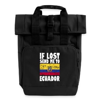 Drapeau de l’Équateur - Sac à dos Roll Top à deux anses - noir - Devant
