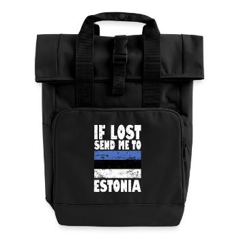 Drapeau de l’Estonie - Sac à dos Roll Top à deux anses - noir - Devant