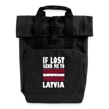 Lettland Flagge Spruch - Rolltop Rucksack mit zwei Griffen - Schwarz - Vorne