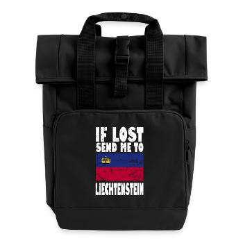 Slogan du drapeau du Liechtenstein - Sac à dos Roll Top à deux anses - noir - Devant