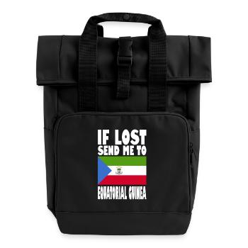Drapeau de la Guinée équatoriale - Sac à dos Roll Top à deux anses - noir - Devant