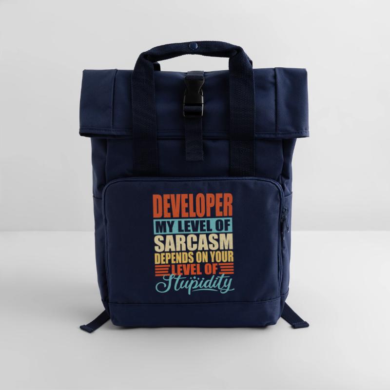 Developer Software Developer Computer Scientist Coder Roll Top Backpack with Two Handles