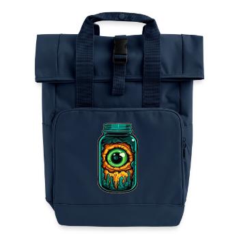 Monster Auge im Glas - Rolltop Rucksack mit zwei Griffen - Navy - Vorne