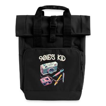 Enfant des années 90 - Sac à dos Roll Top à deux anses - noir - Devant