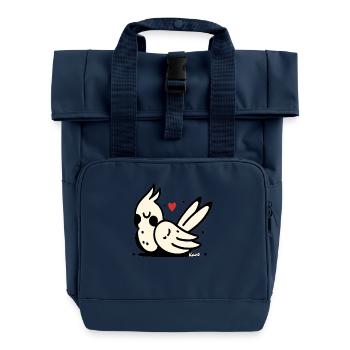 Schlafender Kakadu - Rolltop Rucksack mit zwei Griffen - Navy - Vorne