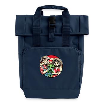 Die Clarks und ihr adoptierter süßer Alien-Junge - Rolltop Rucksack mit zwei Griffen - Navy - Vorne