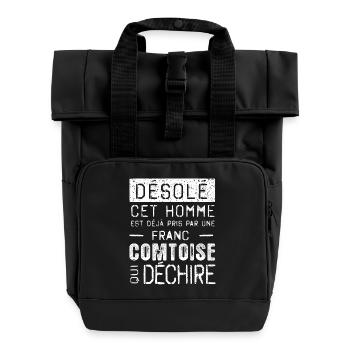 Desole cet homme est pris par une FRANC-COMTOISE - Sac à dos Roll Top à deux anses - noir - Devant
