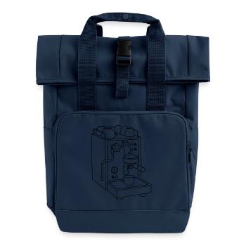 Espresso machine Barista - Roll Top Backpack with Two Handles - navy - Front