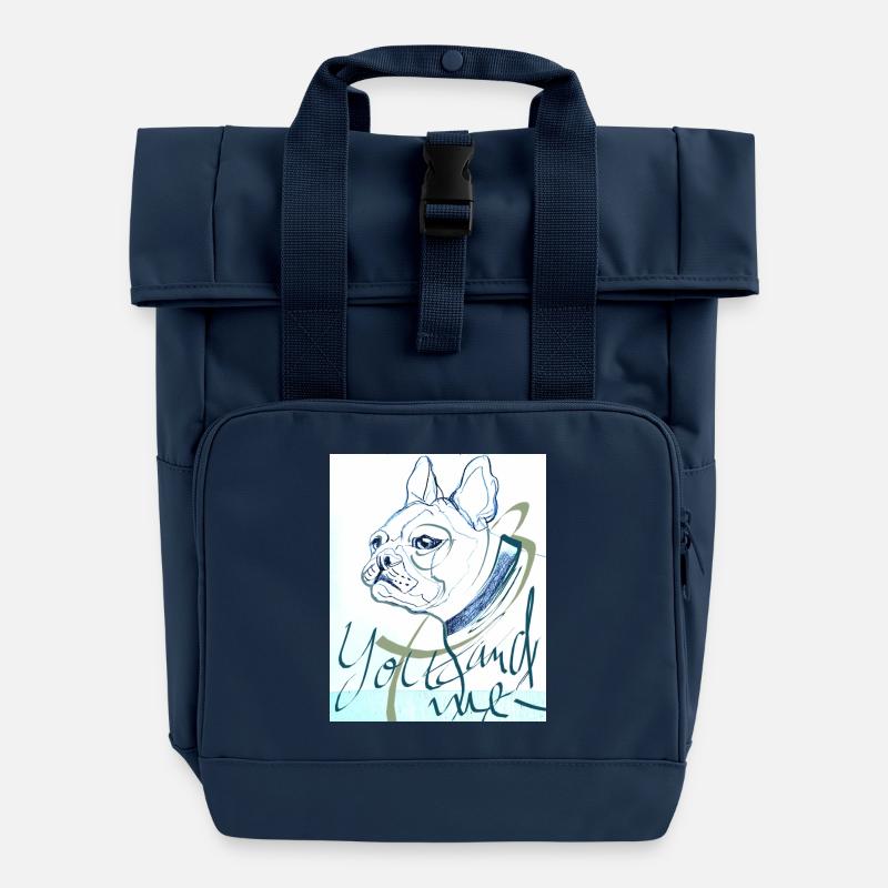 Frenchie - Rolltop Rucksack mit zwei Griffen - Navy