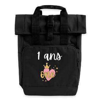 1. 1 Jahr. 1. JUBILÄUM. 1-JÄHRIGES JUBILÄUM. ANNI - Rolltop Rucksack mit zwei Griffen - Schwarz - Vorne