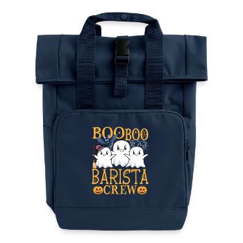 Barista uu Funny Barista - Roll Top Backpack with Two Handles - navy - Front