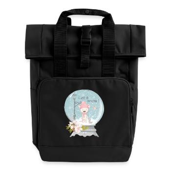 Let It Snow - Rolltop Rucksack mit zwei Griffen - Schwarz - Vorne