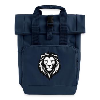 Chechen Leon - Roll Top Backpack with Two Handles - navy - Front
