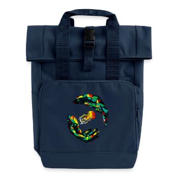 Geometrischer Quallenring - Rolltop Rucksack mit zwei Griffen - Navy - Vorne