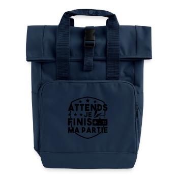 Moment, ich beende mein Spiel - Rolltop Rucksack mit zwei Griffen - Navy - Vorne