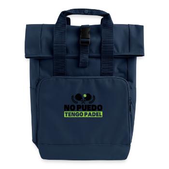 Ich kann nicht, ich habe Padel Tennis Padel Spieler - Rolltop Rucksack mit zwei Griffen - Navy - Vorne