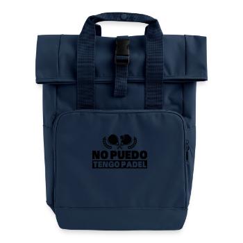 Ich kann nicht, ich habe Padel Tennis Padel Spieler - Rolltop Rucksack mit zwei Griffen - Navy - Vorne