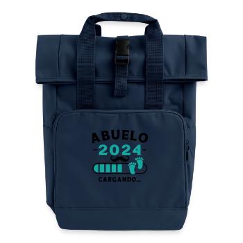 Opa 2024 Wird geladen - Rolltop Rucksack mit zwei Griffen - Navy - Vorne