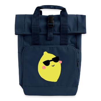 Zitrone - Rolltop Rucksack mit zwei Griffen - Navy - Vorne