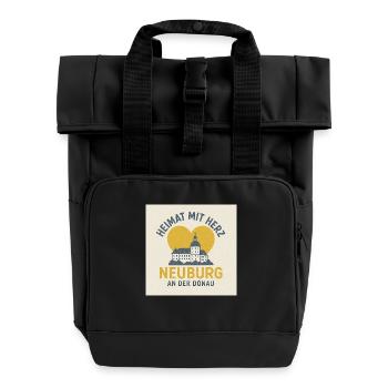 Heimat mit Herz Neuburg an der Donau - Rolltop Rucksack mit zwei Griffen - Schwarz - Vorne