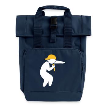 Hiphop Rapper - Roll Top Backpack with Two Handles - navy - Front