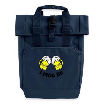 bier i mog di - Rolltop Rucksack mit zwei Griffen - Navy - Vorne