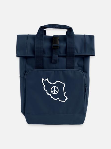 Iran Frieden - Rolltop Rucksack mit zwei Griffen - Navy
