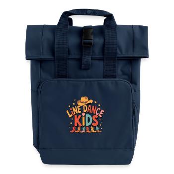 Line Dance Kids Kids Dancing Line Dance - Roll Top Backpack with Two Handles - navy - Front