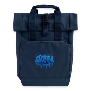 Graffiti JOHN Name Gift Ideal Printable On - Roll Top Backpack with Two Handles - navy - Front