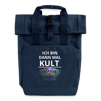Ich bin dann mal Kult T-Shirt von Klaas H. Umlauf - Rolltop Rucksack mit zwei Griffen - Navy - Vorne