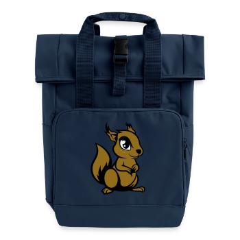 Écureuil Bande Dessinée Animal - Sac à dos Roll Top à deux anses - bleu marine - Devant