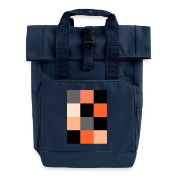 Orange Pixel - Sac à dos Roll Top à deux anses - bleu marine - Devant