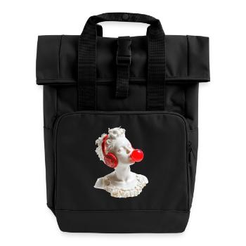 Marble & Beats - Roll Top Backpack with Two Handles - black - Front