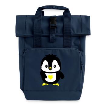 pinguin süß - Rolltop Rucksack mit zwei Griffen - Navy - Vorne