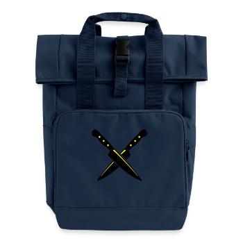 messer_02 - Rolltop Rucksack mit zwei Griffen - Navy - Vorne