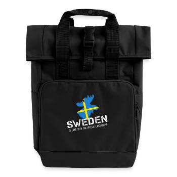 Sweden Sverige Swede - Roll Top Backpack with Two Handles - black - Front