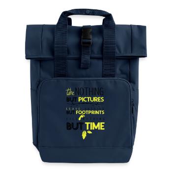 Leave nothing but footprints - Rolltop Rucksack mit zwei Griffen - Navy - Vorne
