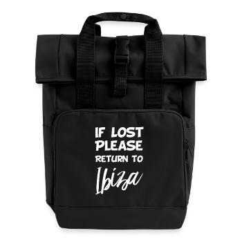 If lost - Ibiza - Roll Top Backpack with Two Handles - black - Front