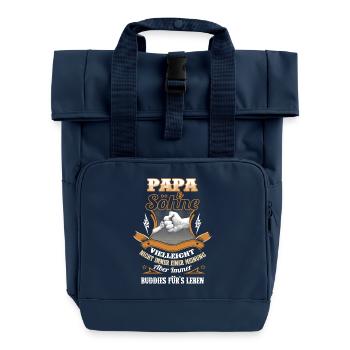 Papa & Söhne - Rolltop Rucksack mit zwei Griffen - Navy - Vorne